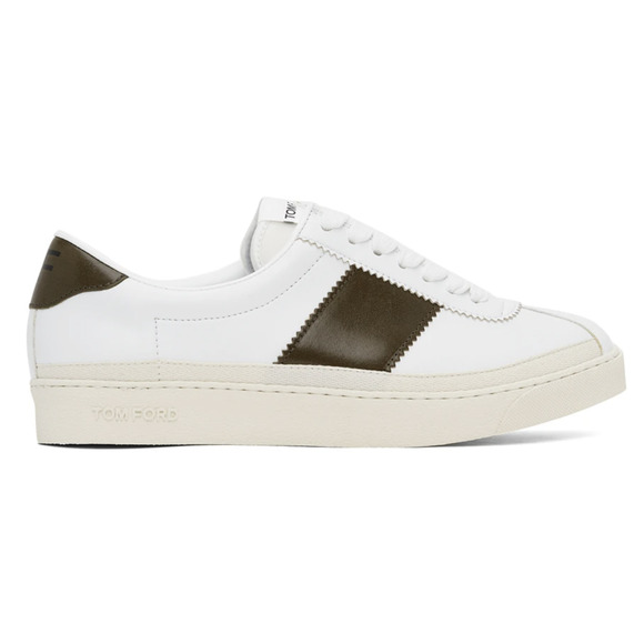 Tom Ford Bannister Leather Sneakers White Brown 10 UK 43 EU New Boxed Italy